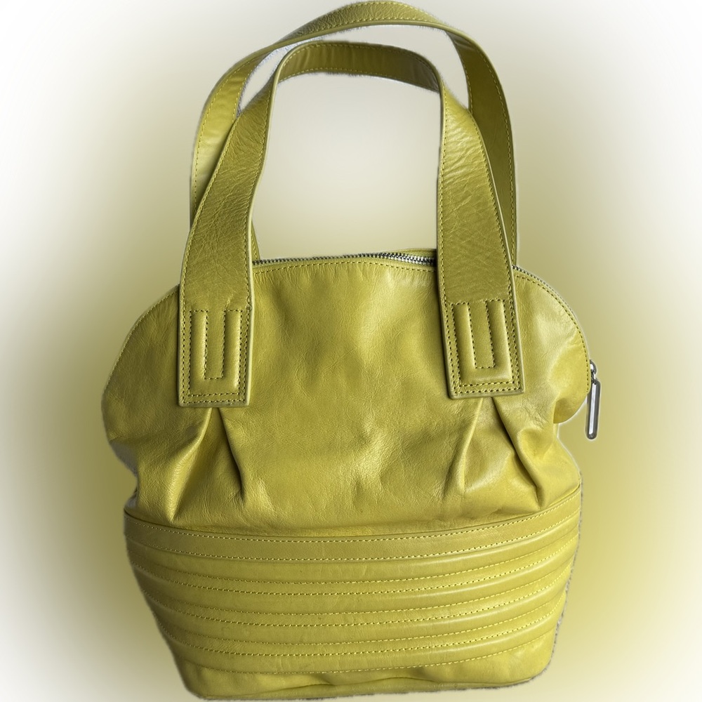 **RARE** Walter Baker Trapunto Yellow Shoulder Bag Leather EUC - Picture 1 of 16